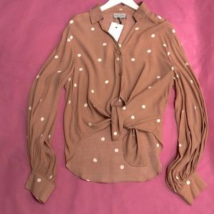 Long sleeve tie front Top